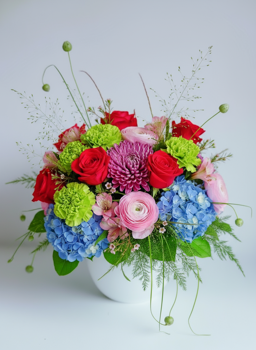 Elegant Garden-Short Vase Flower Arrangement