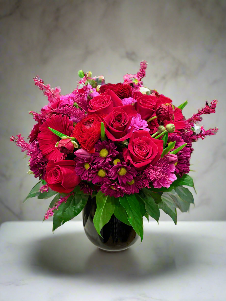 Royal Amber-Short flower vase arrangement