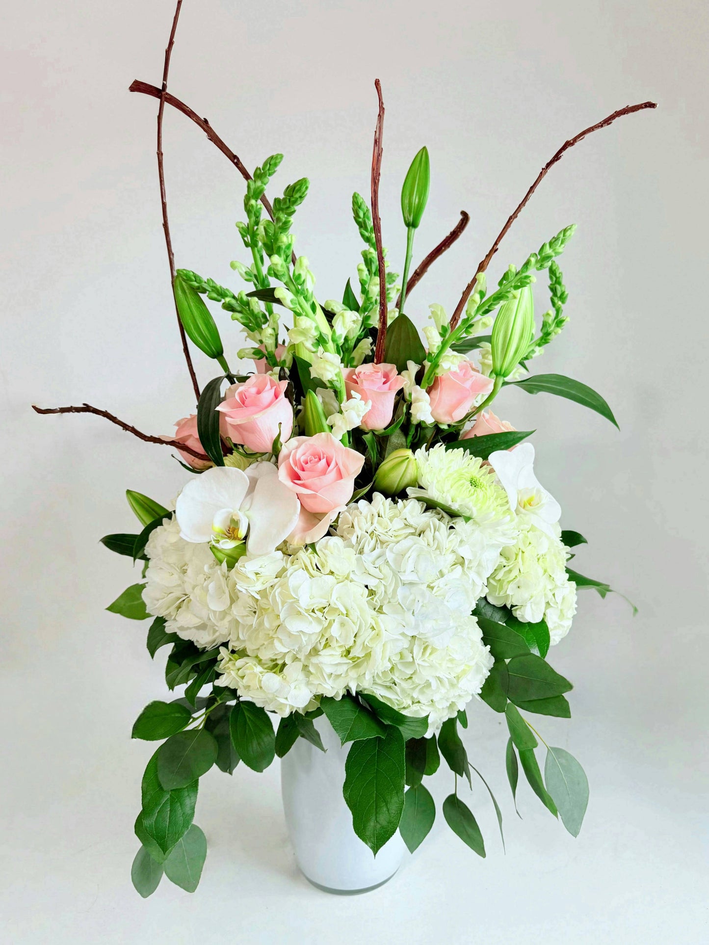 Blushing Beauty-Flower Tall Vase Arrangement