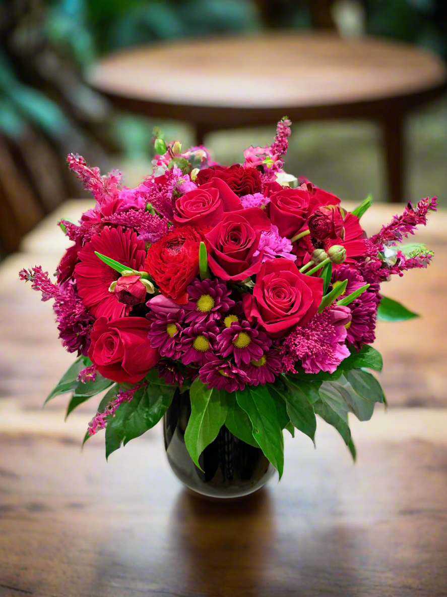 Royal Amber-Short flower vase arrangement