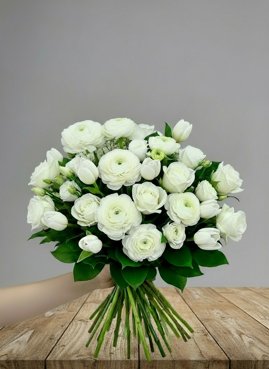 Frosty Forest Fantasy-Flower Hand Tied Bouquet