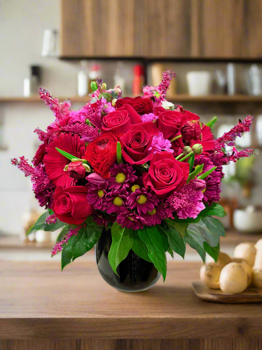 Royal Amber-Short flower vase arrangement
