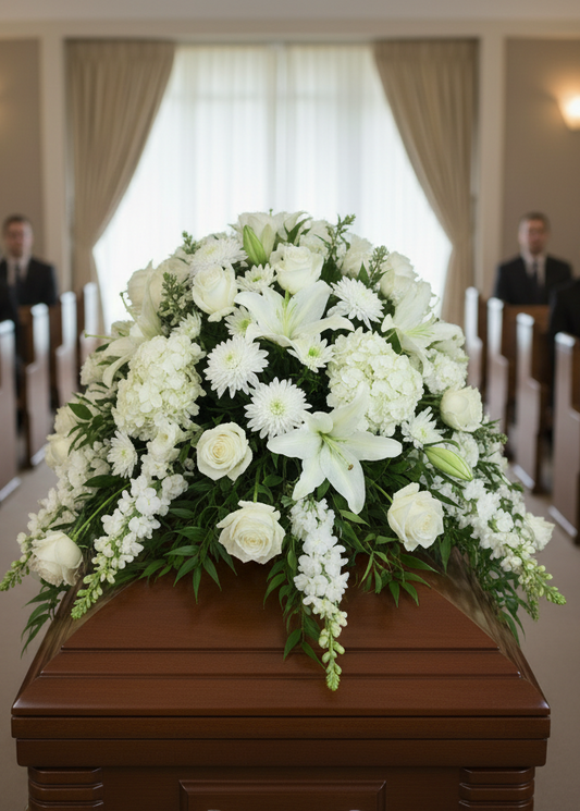 Cascade Spray_funeral_Bloom and Petals_Oakville