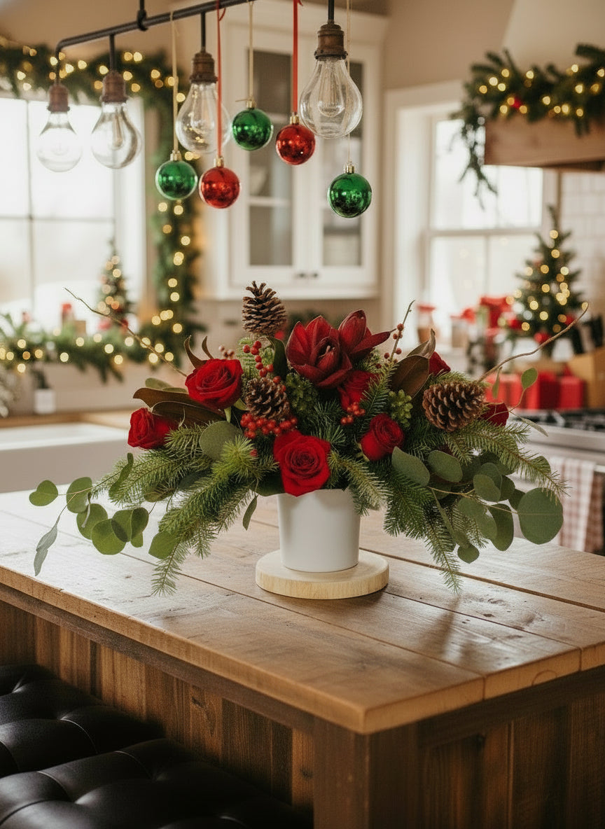 Christmas centrepiece _bloom and petals