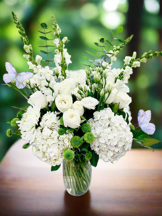 Pure Elegance-Tall vase flower arrangement