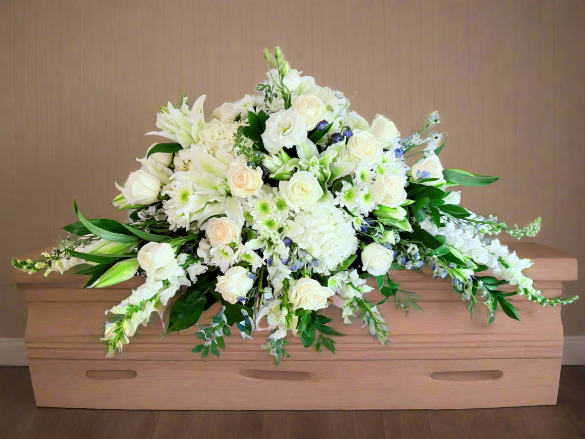 Wings of Peace-Cascade Spray Funeral Arrangement