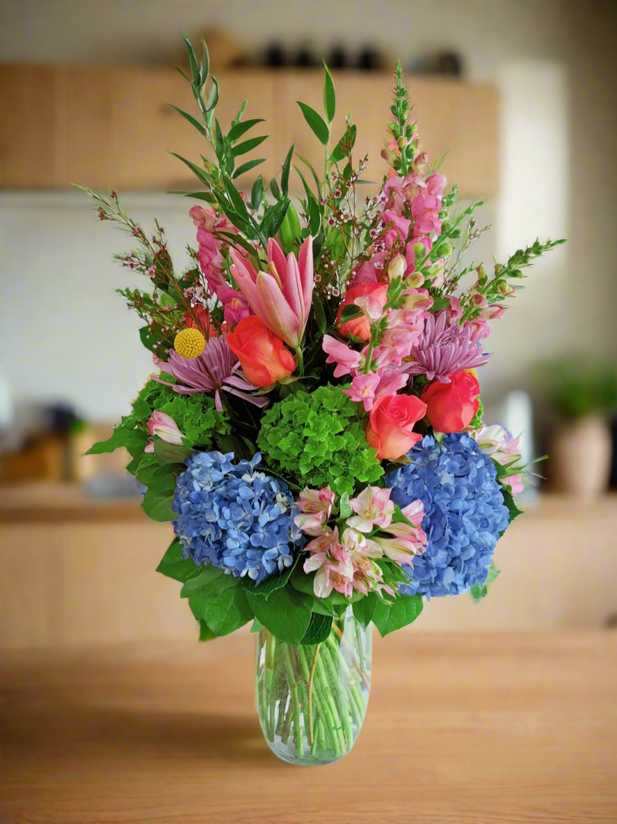 Ocean Breeze-Tall flower Vase arrangement