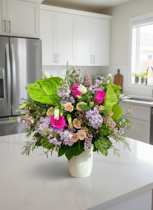 Verdant Romance-Vase Arrangement